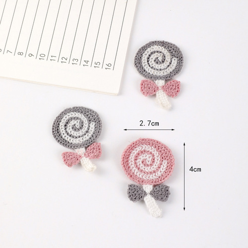 Lollipop Mushroom Embroidered Cloth Stickers Korean Hair Style Cute Clothing Accessories Semi-finished Accessories DIY Wholesale