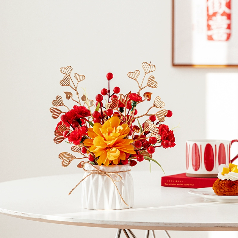 Nordic simulation flower decorative flower decorative flower room fake flowers fake flower plastic flower dining table flower bionic bionic flower bleaching flowers