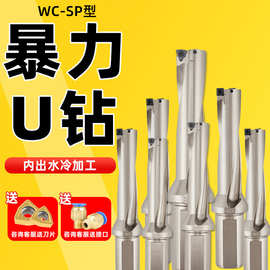 U钻刀杆暴力钻数控车床喷水深孔钻快速钻头WC/SP刀片平底u转刀柄