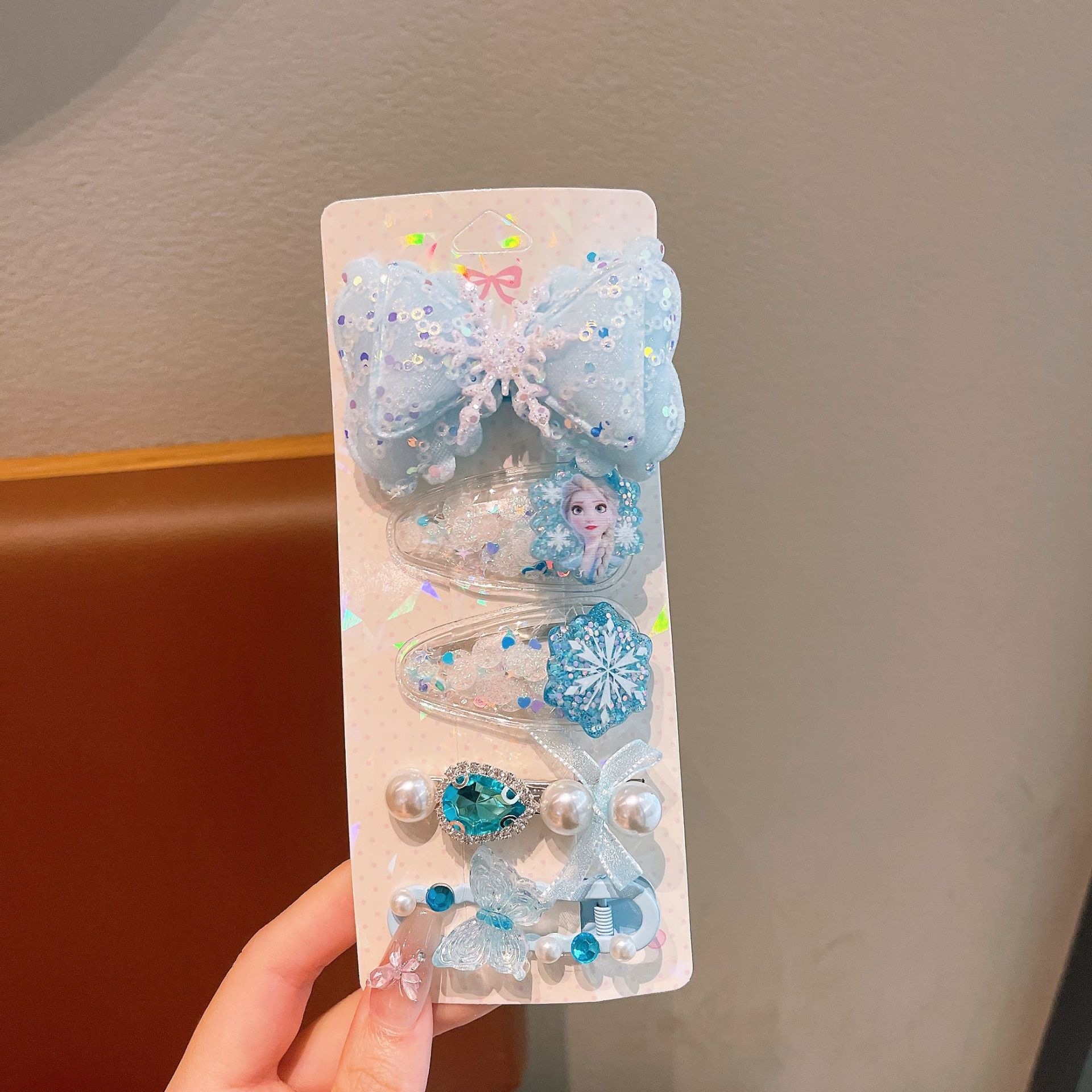 Clip de cabello de malla de arco de estrellas de mar conchas de capellán dulce dibujos animados clip de cabello de princesa tocado de niña