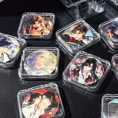 吧唧收纳盒透明亚克力密封徽章保护壳保护套5875mm防潮桌面展示架