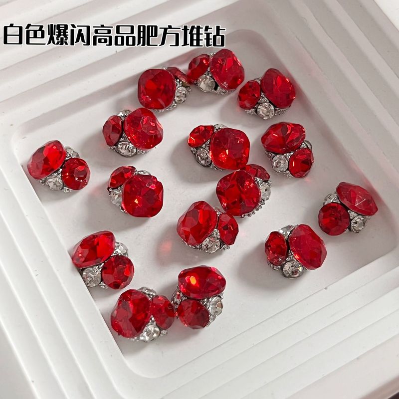 高品肥方堆钻美甲钻饰品超闪白色大钻立体堆堆钻堆钻球穿戴甲配件|undefined