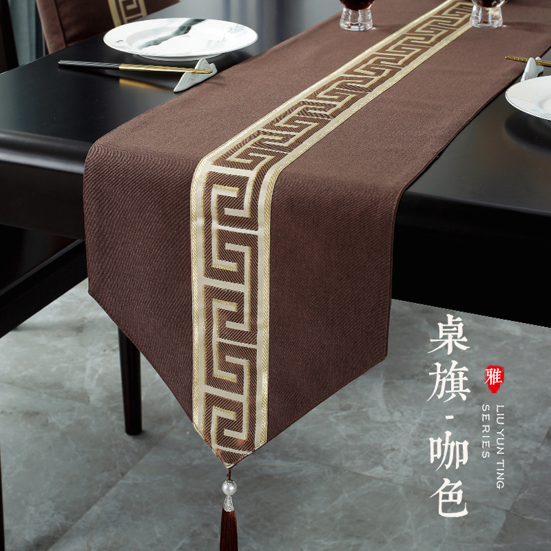 新中国式テーブル旗防水茶席茶旗中国式禅意茶巾テーブル布茶テーブルクロスホテルのベッド旗卸売り代発|undefined