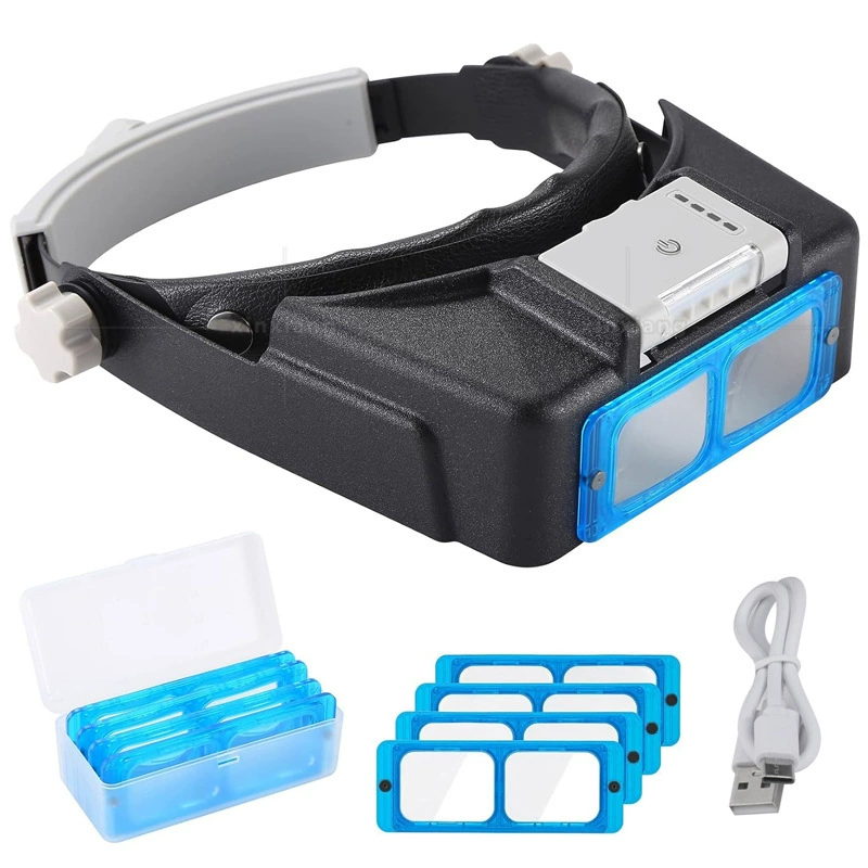 Голова 3,5-кратная USB-зарядка 4LED дисплей мощности лампы чтения DIY ремонт чип обнаружения четырех кратных