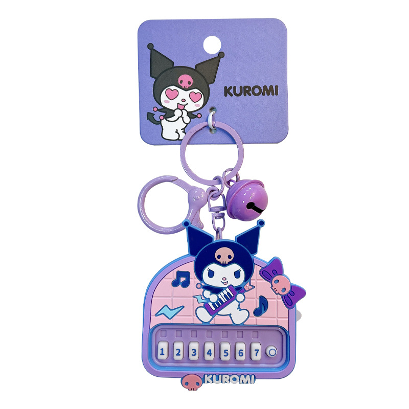 Genuina Sanrio piano llavero lindos juguetes de música bolsos colgantes llavero de automóvil pequeños regalos al por mayor image 5