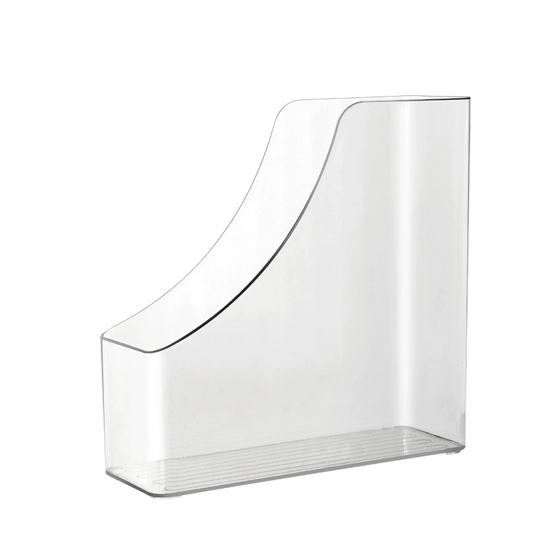 PET Desktop Book Holder, 3-Compartment Transparent File Organizer, Space-Saving