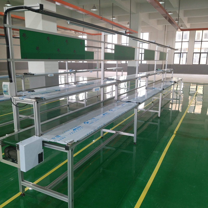 带灯架流水线包装装配工作台双层防静电铝型材操作台