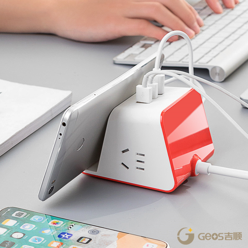 Jishun enchufe inteligente creativo para oficina doméstica con placa de alimentación USB enchufe multifuncional enchufe de carga inalámbrica