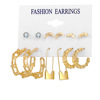 Retro earrings, set from pearl, European style, wholesale