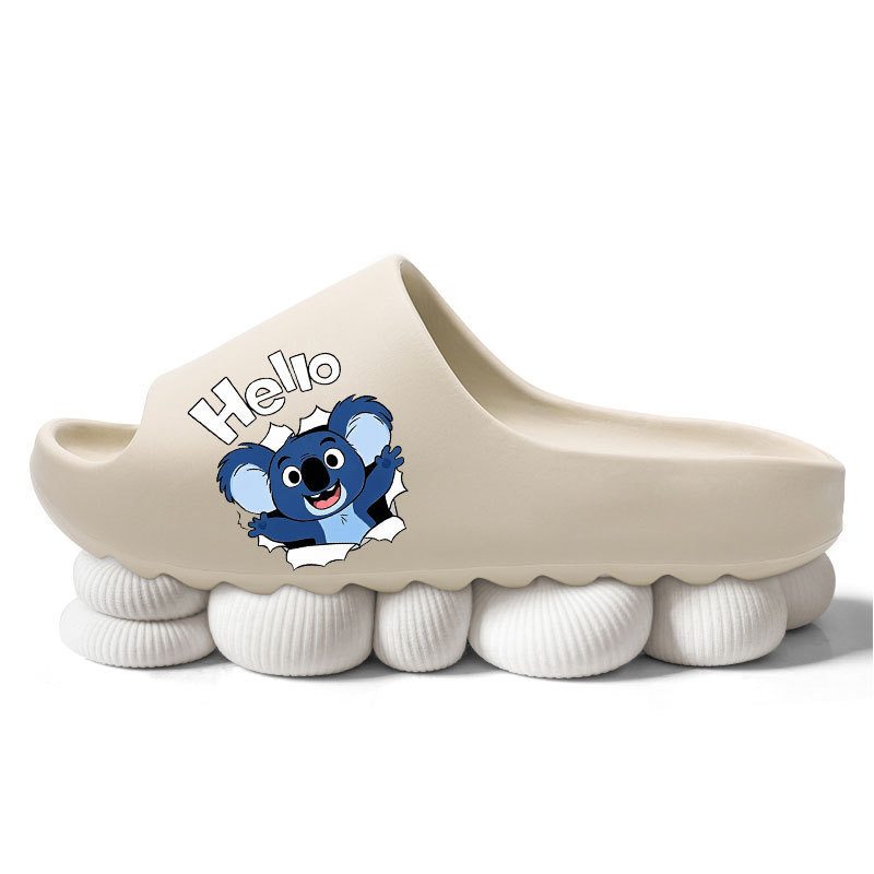 Temu Koala Sandals Women's Summer New Soft-Soled Coconut Couple Eva Slippers That Feel Like Shit Can Be Worn Outside by Men and Women