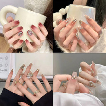 穿戴甲批发手工穿戴甲片高级感穿戴式手作指甲贴片猫眼美甲片