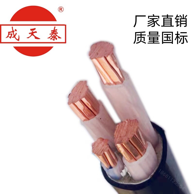 成天泰电线电缆ZC-YJV3*50+1*25平方国标阻燃铜芯电力电缆ZC-VV