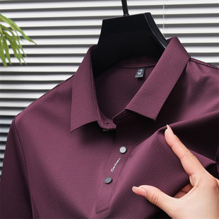 Cross-Border Summer New Men's Short-Sleeved T-Shirt Men's Lapel Pure Color Casual Loose Polo Shirt Breathable Men's Fashion