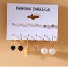 Zirconium from pearl, earrings, jewelry, accessory, set, European style, 2021 collection, wholesale