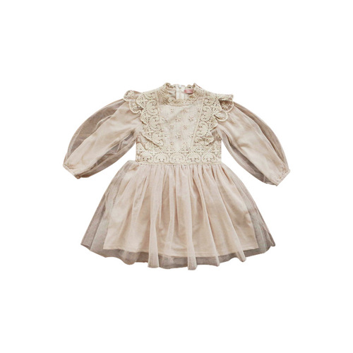 2024 Spring Strawberry Shan Korean Children's Clothing Children's Girls French Lantern Sleeve Tulle Dress