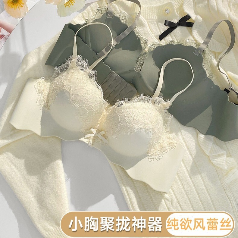 2025 New Small Breast Gathering and Enlargement Breasts No Wires Lace Breast Reduction Summer Little Giant Egg Factory Direct Sales Bra