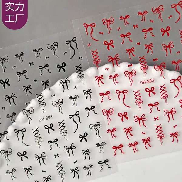 Ribbon Bow Nail Art Stickers Simple and Versatile Ballet Ribbon Bow DIY Nail Stickers Dh893