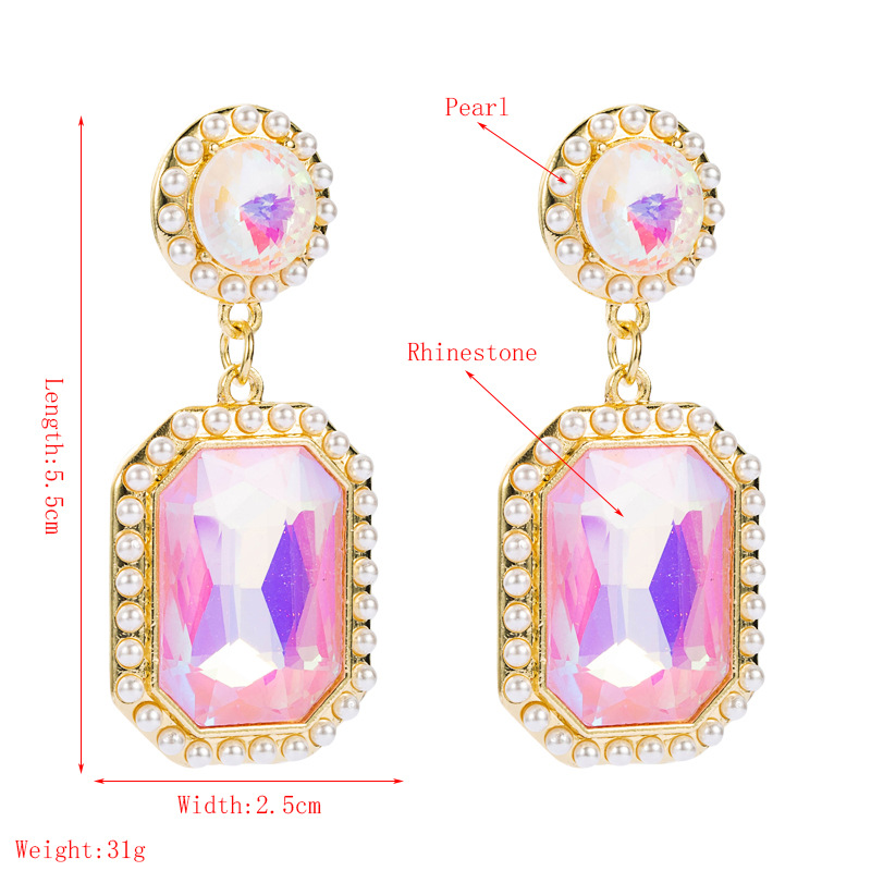 New Fashion Style Exaggerated Square Creative Pearl Earrings display picture 1