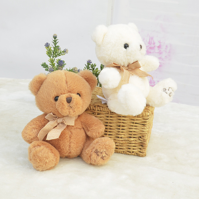 Lindo oso de peluche muñeca de peluche de juguete conjunto lindo oso niños muñeca garra máquina muñeca regalo de boda al por mayor