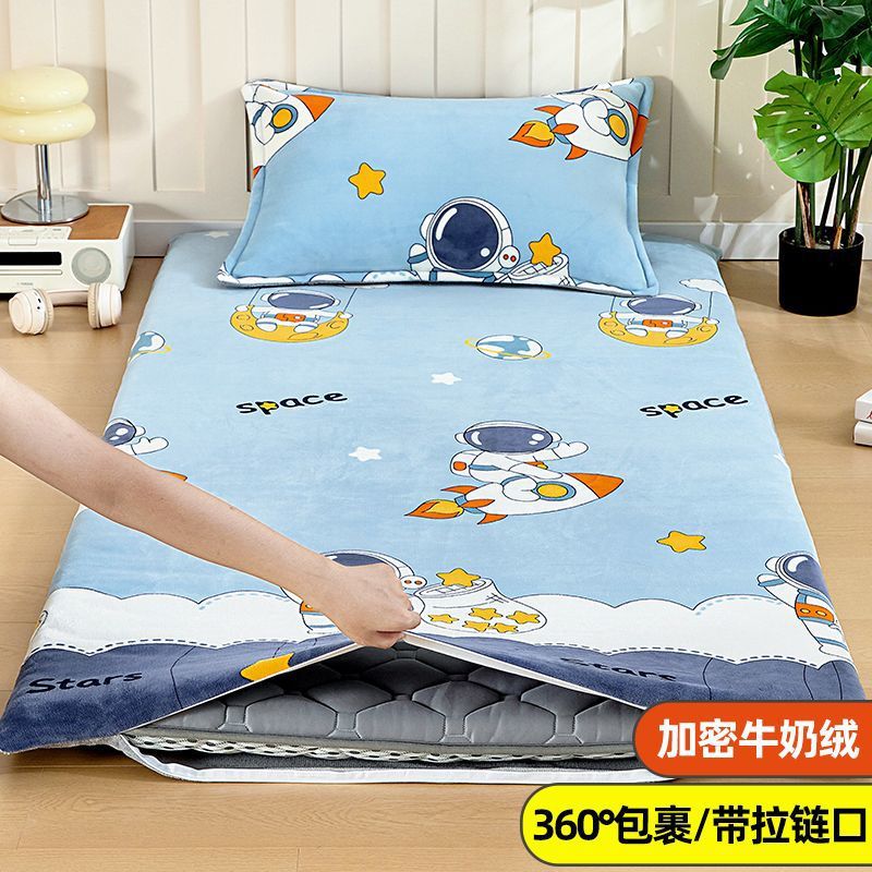 90x190x200 colchón cubierta de colchón de coral de lana de leche dormitorio de estudiantes de cama de dibujos animados colchón cubierta de colchón