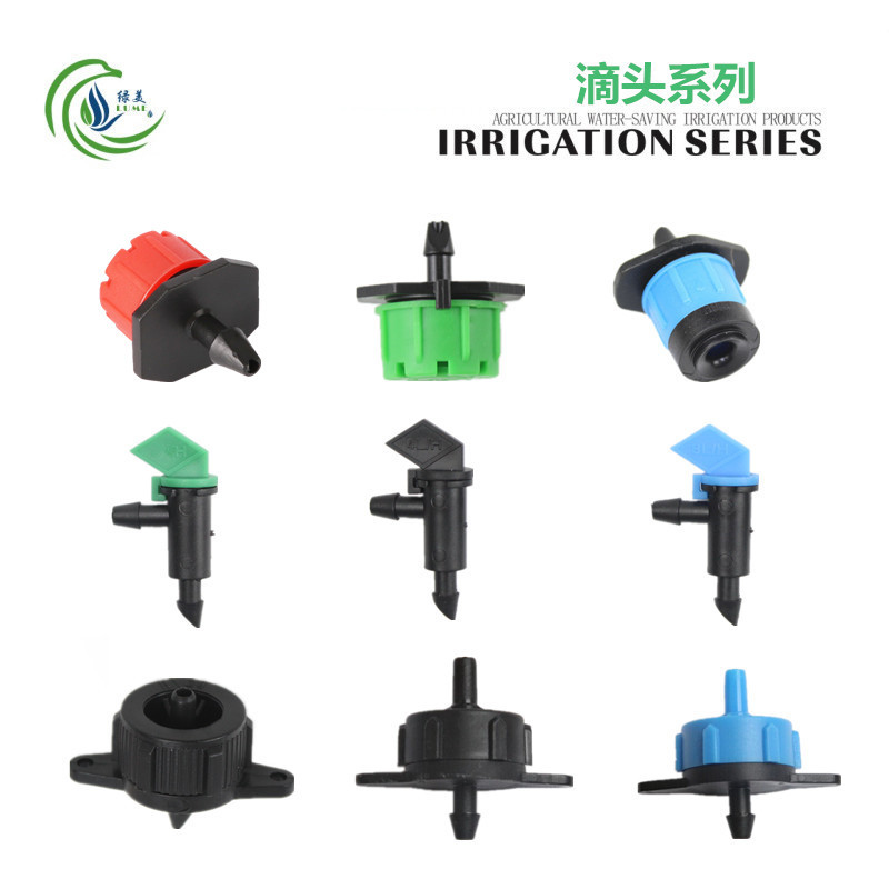 8 orificios caudal ajustable goteo bandera roja compensación de presión goteo tipo invernadero vivero huerto de montaña raíz de maceta