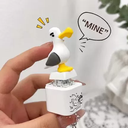 Cross-Border Mine Seagull Voice Button Light-Up Electronic Pendant Stress-Relief Bird Sound-Making Little Duck Creative Keychain