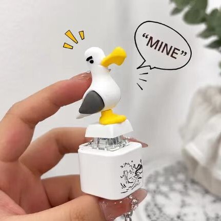 Cross-Border Mine Seagull Voice Button Light-Up Electronic Pendant Stress-Relief Bird Sound-Making Little Duck Creative Keychain