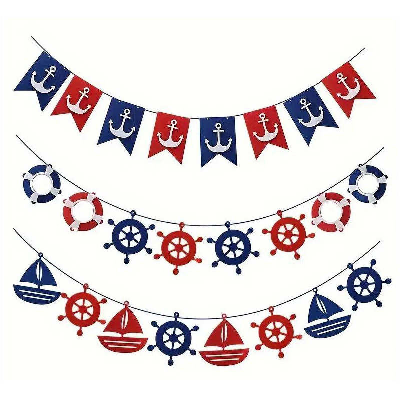 Nautical Theme Pull Flower Pull Flag Boy's Birthday Nautical Decoration Felt Pull Flower Pull Flag Nautical Theme Pull Flower Pull Flag Boy's Birthday Nautical Decoration Felt Pull Flower Pull Flag