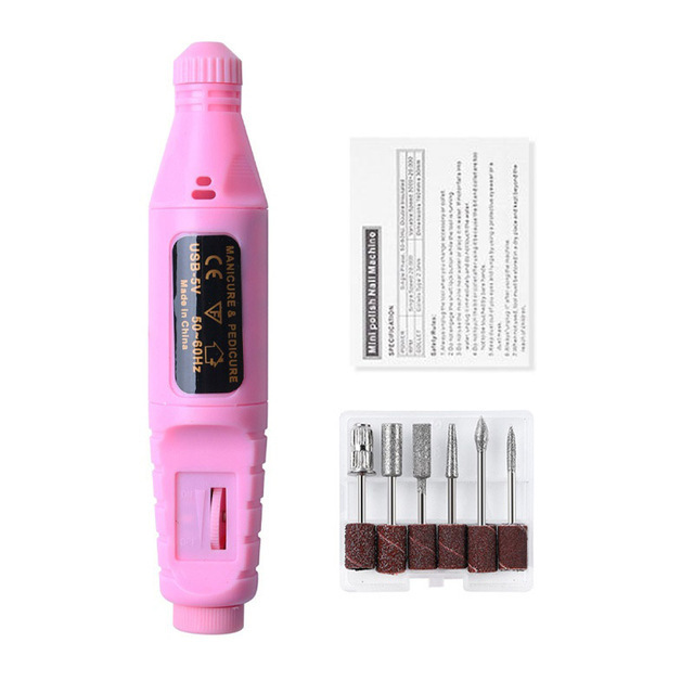 Versión mejorada nueva pluma de uñas máquina de pulir cable USB portátil manicura y uñas máquina de pulir herramientas de uñas ventas directas de la fábrica