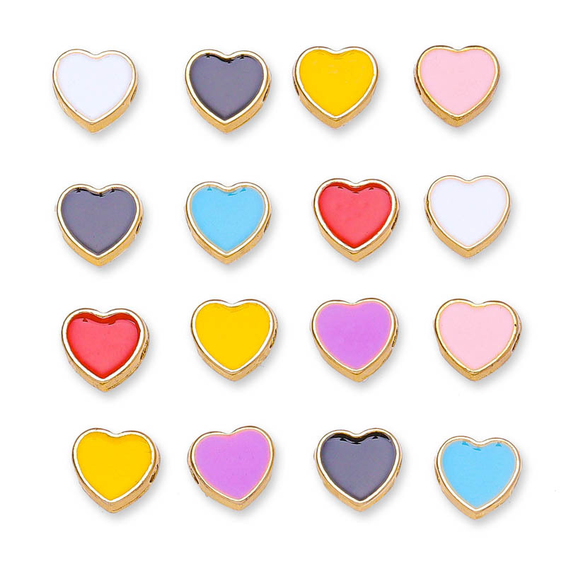 150g Weight Beads Jewelry Making Type Diameter 8mm Jewelry Making Size DIY Jewelry Accessories Classification 50 PCS/Package Quantity Alloy Material Heart Shape Pattern Plating Design Elegant, Streetwear Style 50 PCS/Package Diameter 8mm Alloy Heart Shape DIY Jewelry Accessories Beads 2