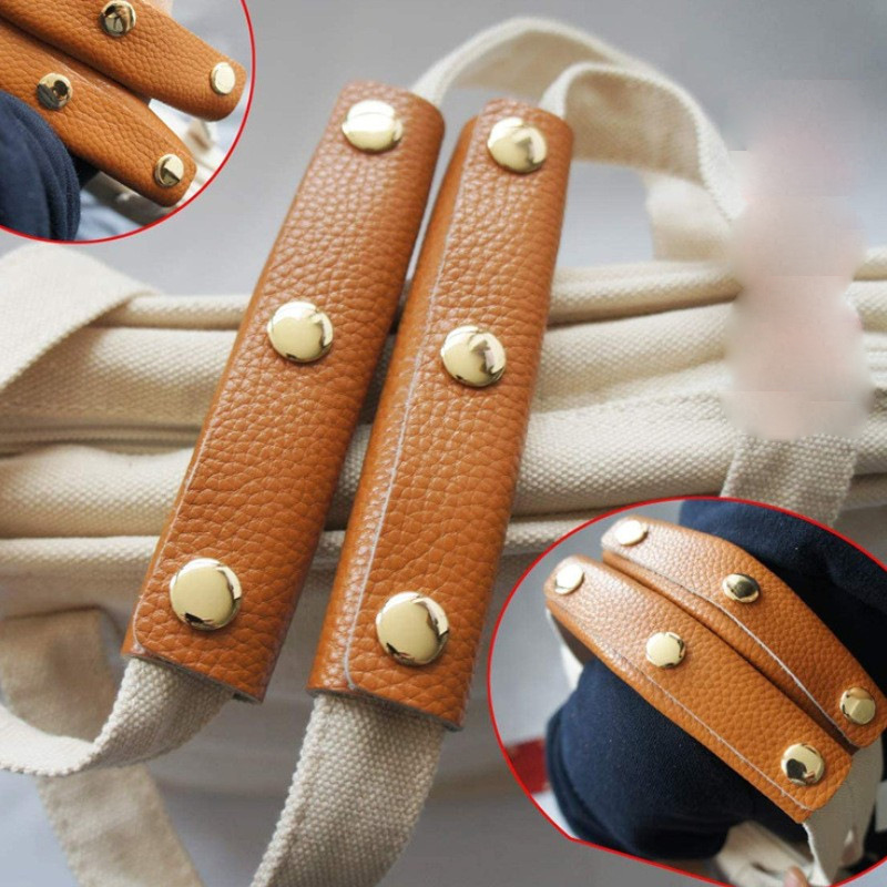 Ready-Made Handle Leather Cover to Prevent Straining on Luggage Handles, Handbag Handle Protective Leather Cover, Luggage Accessories Carrying Ring
