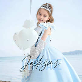 女童生日公主裙钢琴晚礼服儿童走秀主持人裙子演出服花童女孩礼服