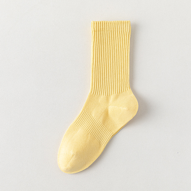 Calcetines de algodón de color sólido, calcetines de algodón resistentes a la bola, sin costuras, calcetines de embalaje independientes.