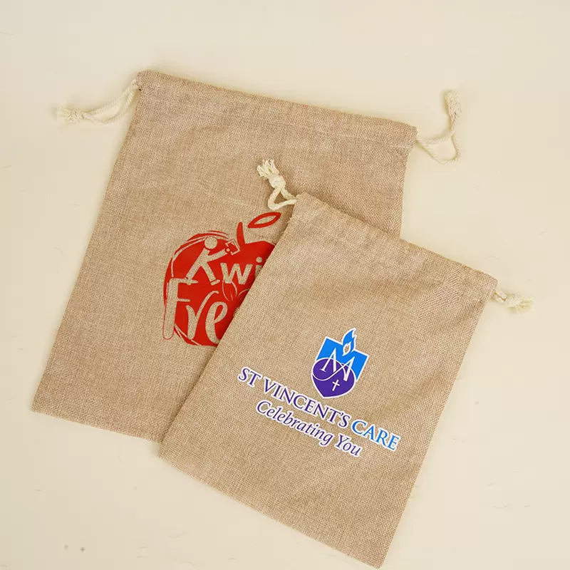 束口双抽绳麻布袋定制可印logo棉麻帆布包广告布袋批发杂物收纳袋