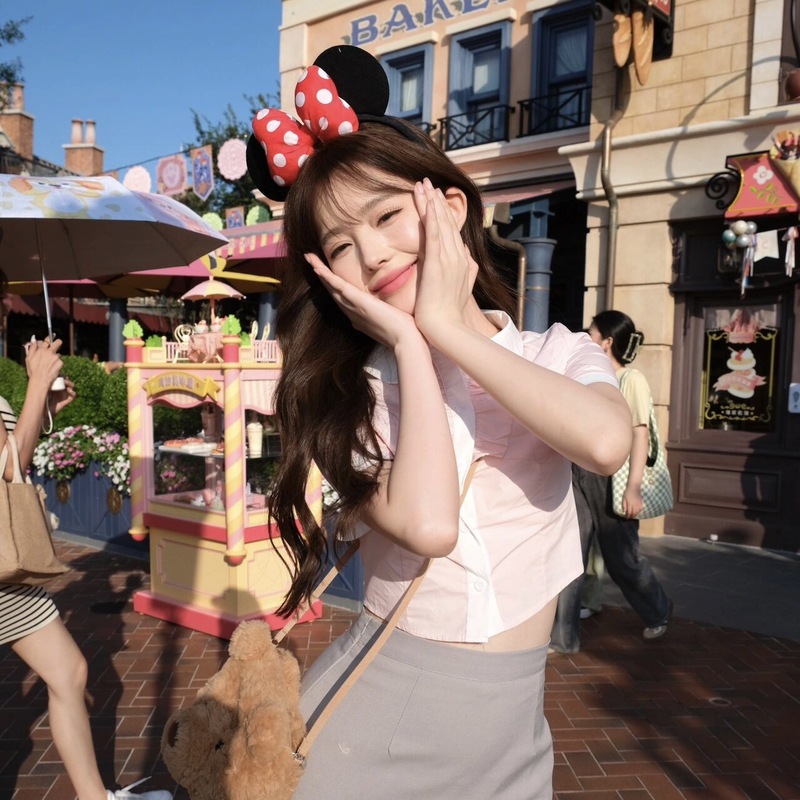 ディズニー購入 シェリーローズ ヘッドバンド 女性用 かわいい ダッフィーベア リボン ぬいぐるみ ヘッドバンド 遊園地 写真撮影 ヘアピン|undefined
