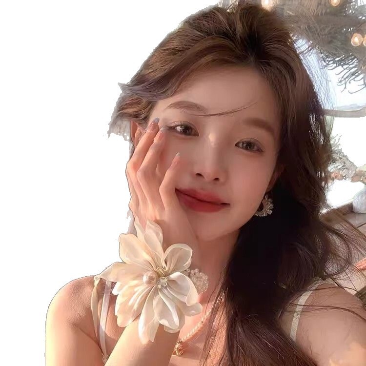 超仙花朵珍珠发圈甜美少女扎马尾头绳ins高颜值爆款拍照头饰发绳|undefined