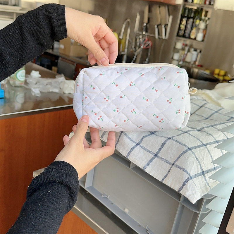 31291フレッシュキルティング手持ちポーチ少女大容量可爱い収纳学生ジッパー文房具ポーチペンポーチ|undefined