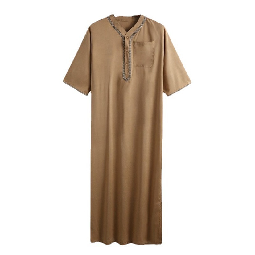 Chemise ample à boutons pour homme, style musulman, moyen-oriental, arabe, Dubaï, Malaisie, vêtements pour hommes_voghion.com