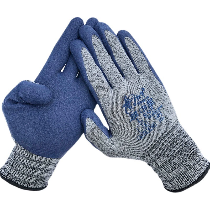 Оригинальные товары Hongyu Palm Zhongxing L895 Охрана труда Высокоэластичная серая пряжа Нескользящие вспенивающие износостойкие невоняющие удобные перчатки для рук
