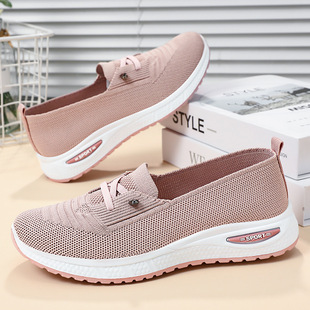 Summer Women's Shoes Versatile Casual Shoes Cross-Border Large Size Soft Sole Breathable Comfortable Slip-On Mom Shoes