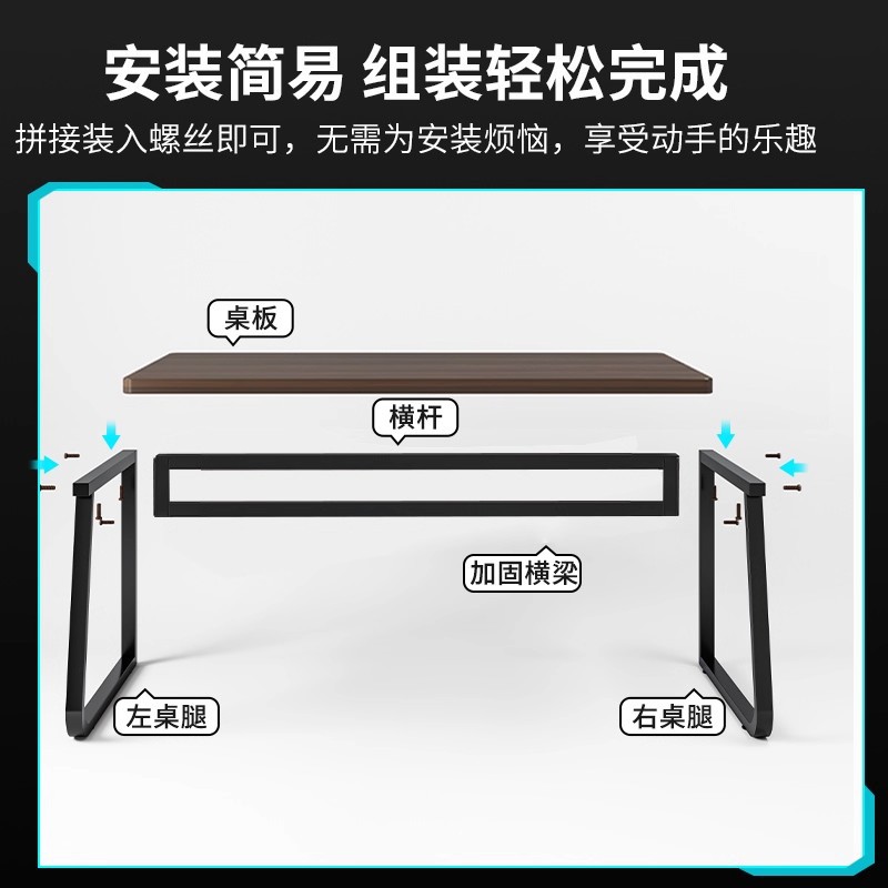 Escritorio de madera maciza, banco de trabajo, escritorio de dormitorio, escritorio de computadora simple y moderno, escritorio doble rectangular para el hogar
