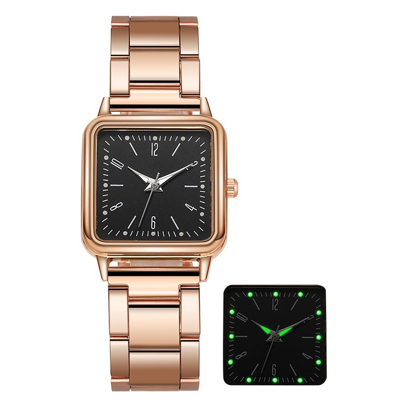 Nuevo reloj digital luminoso deseo transfronterizo mismo estilo elegante reloj de mujer correa de acero pequeño reloj cuadrado fábrica en stock