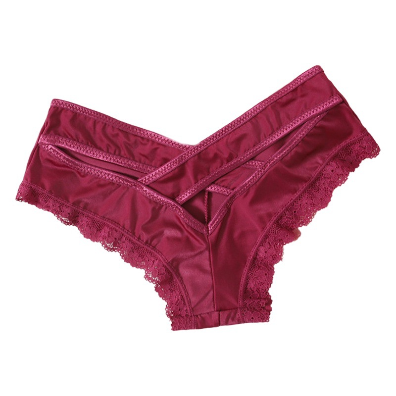 Ropa interior de las mujeres sexy cintura baja las mujeres ropa interior seda hielo personalidad enmascarado Superman encaje borde briefs al por mayor