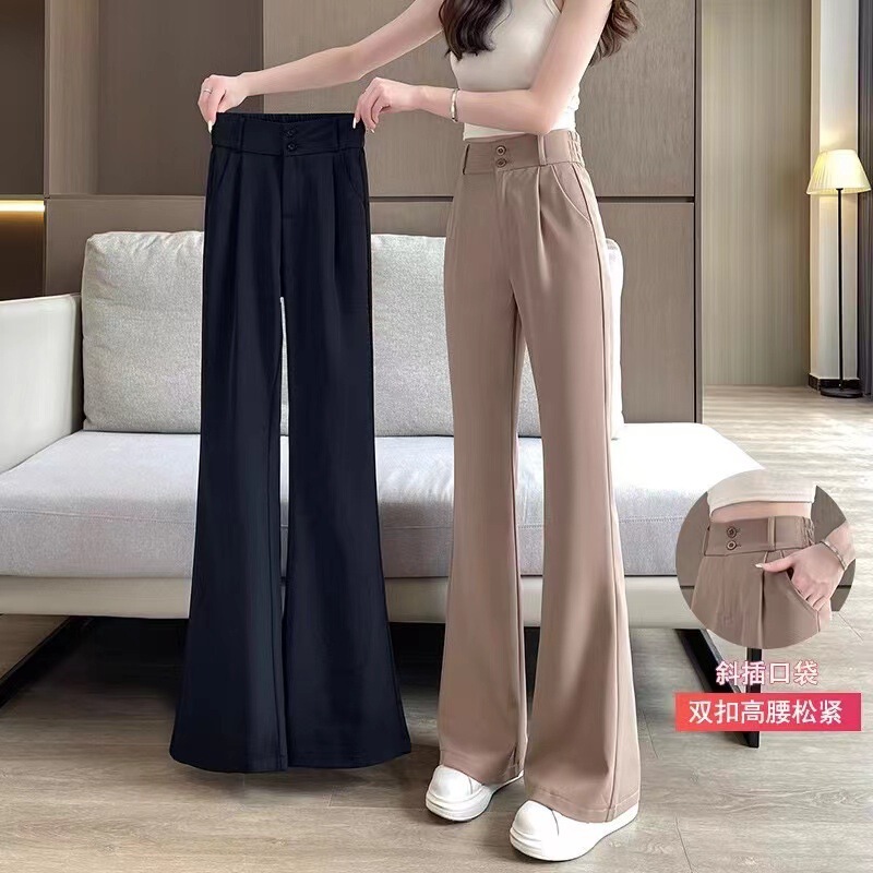 Skinny suit pants women's spring and autumn flared pants women's 2024 new popular high waist slimming casual draping wide leg pants Skinny suit pants women's spring and autumn flared pants women's 2024 new popular high waist slimming casual draping wide leg pants