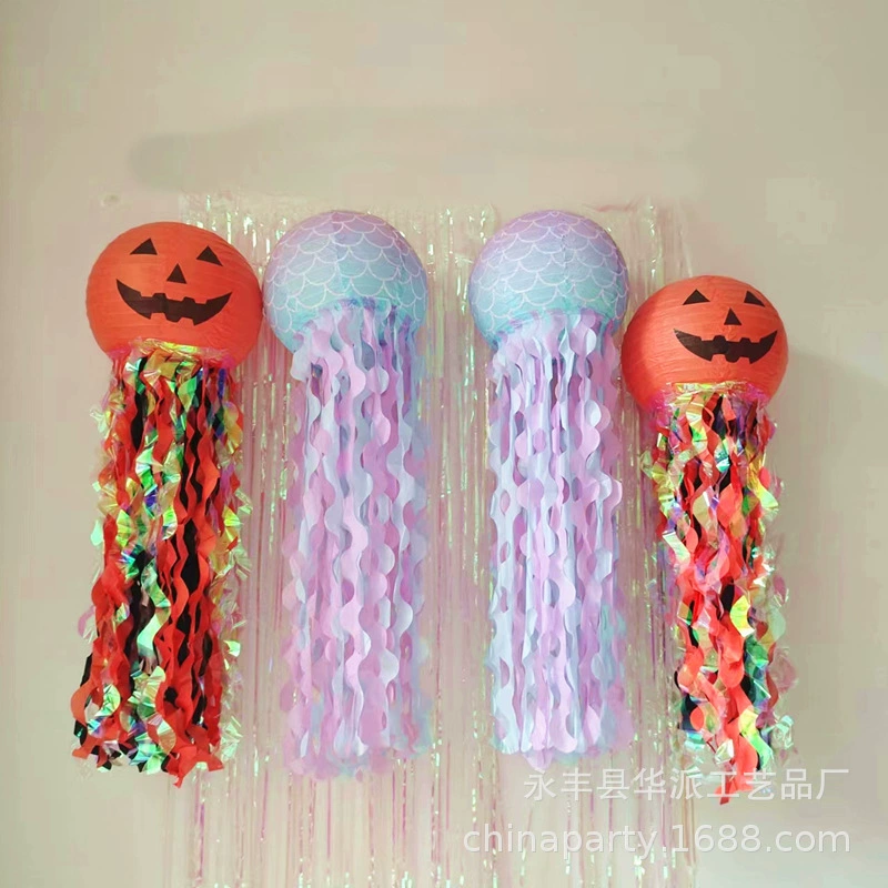 Новый Хэллоуин Медуза фонарь бумажный фонарь Медуза Тыква фонарь Свадебная вечеринка украшение кулон