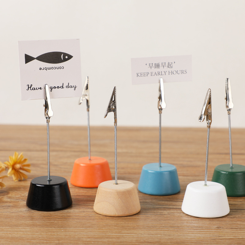 创意复古烤漆便签卡片名片夹子桌面立式明信片照片夹留言装饰摆件