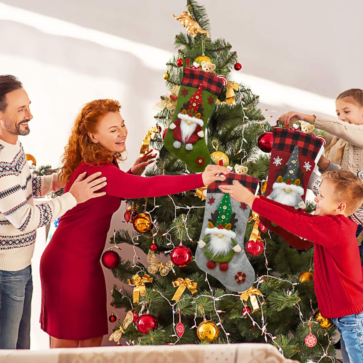 Meia de natal decoração pendente pai natal sem rosto_voghion.com