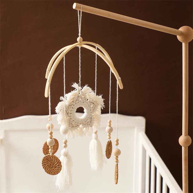 Bohemia style Rattan Bed bell newborn baby Bedside Bed bell Bed Hanging Pendants Children&#39;s Room ornament Bed bell