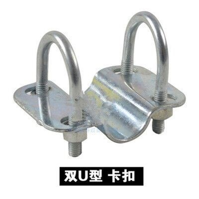 U型卡扣双十字卡管扣4分管钢管养殖场卡四分夹U型卡栏舍管管1寸管