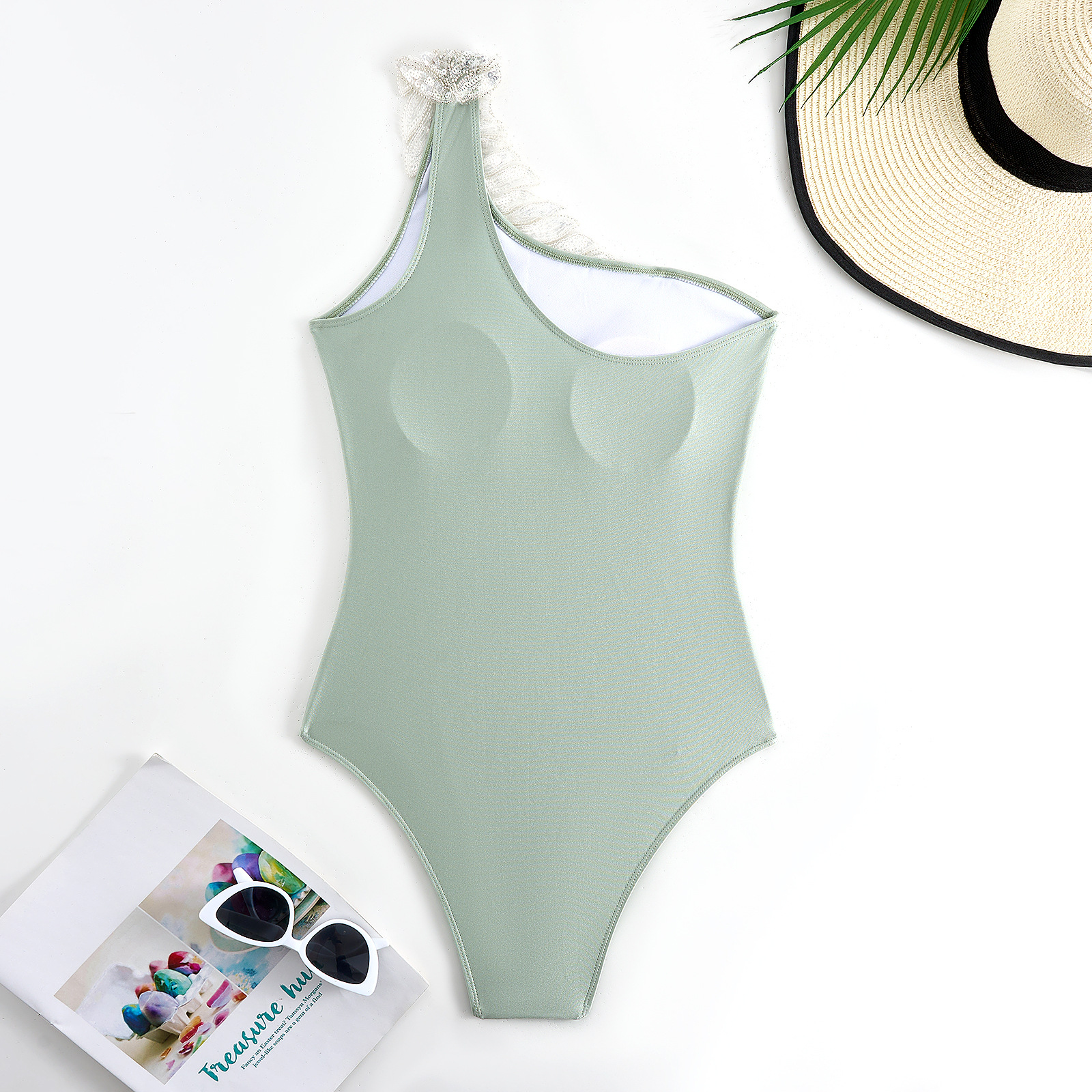 Sexy Damen Badeanzug Einteiler Unifarben Für Den Strandurlaub_voghion.com